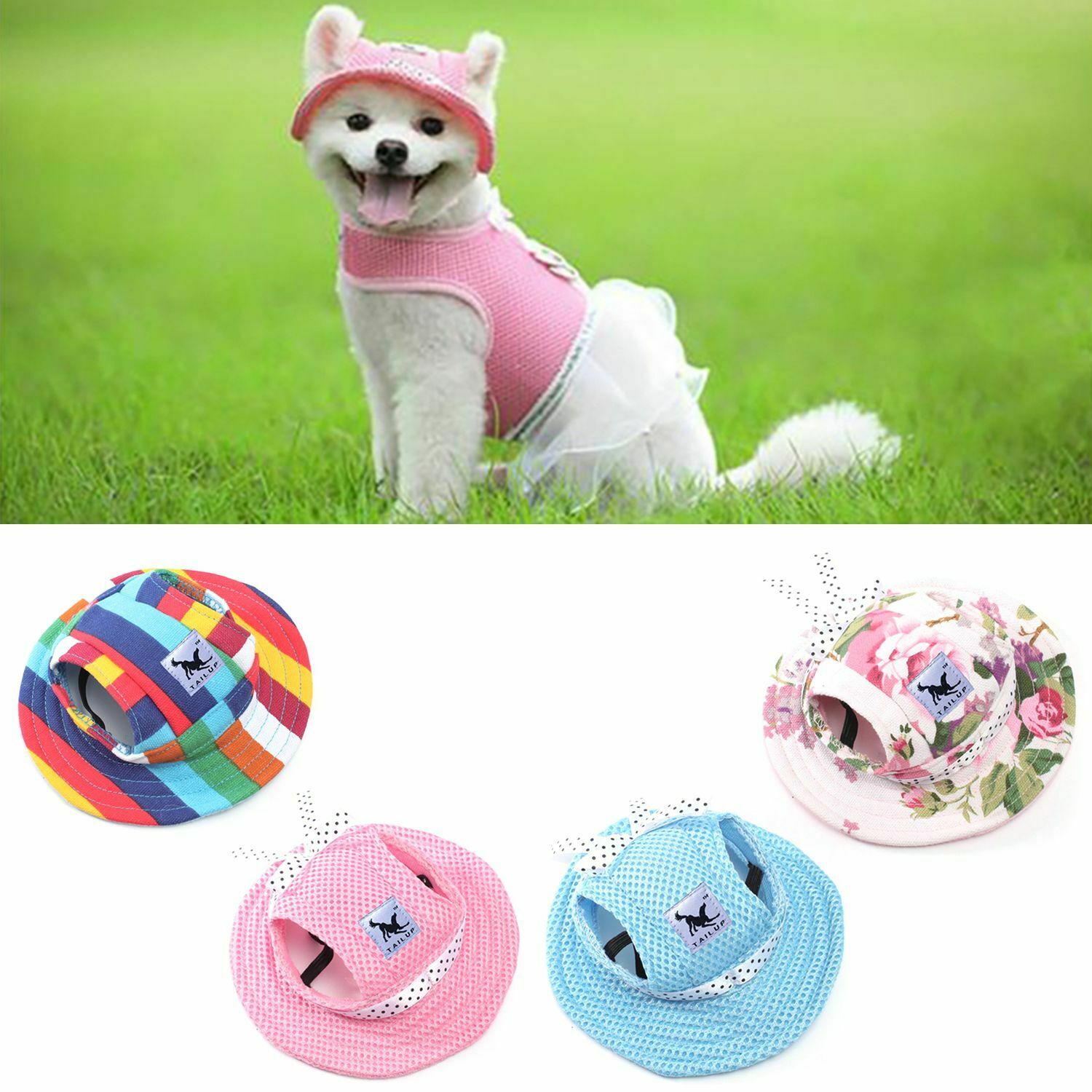Beach Ornaments Pet Product Puppy Outdoor Visor Hat Pet Canvas Cap Dog Cap