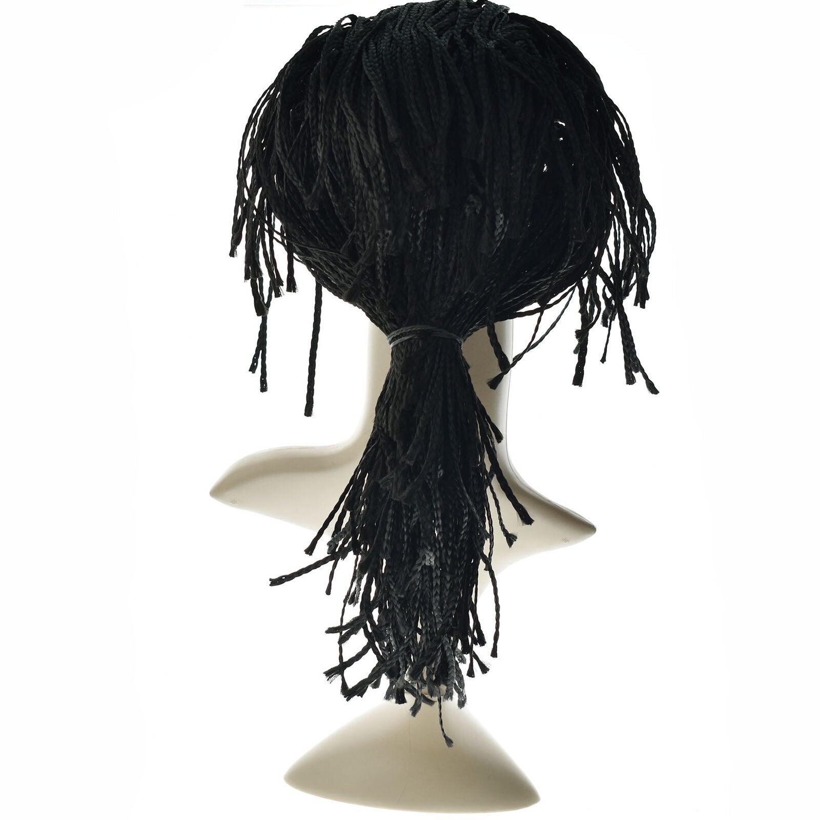 Black Braided Wig Women Box Braids Curly Braided Twisted Synthetic Full Wigs