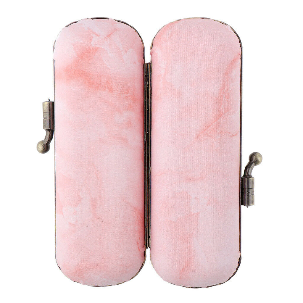 Makeup Holder Lipstick Case Storage Box with Mirror for Purse Orange Pink