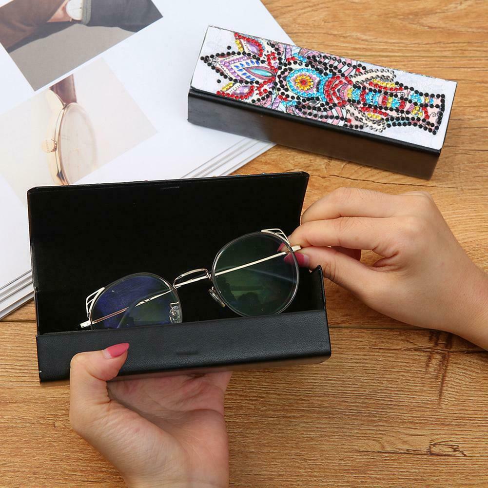 DIY Diamond Painting Sunglasses Case Portable Leather Glasses Storage Box @