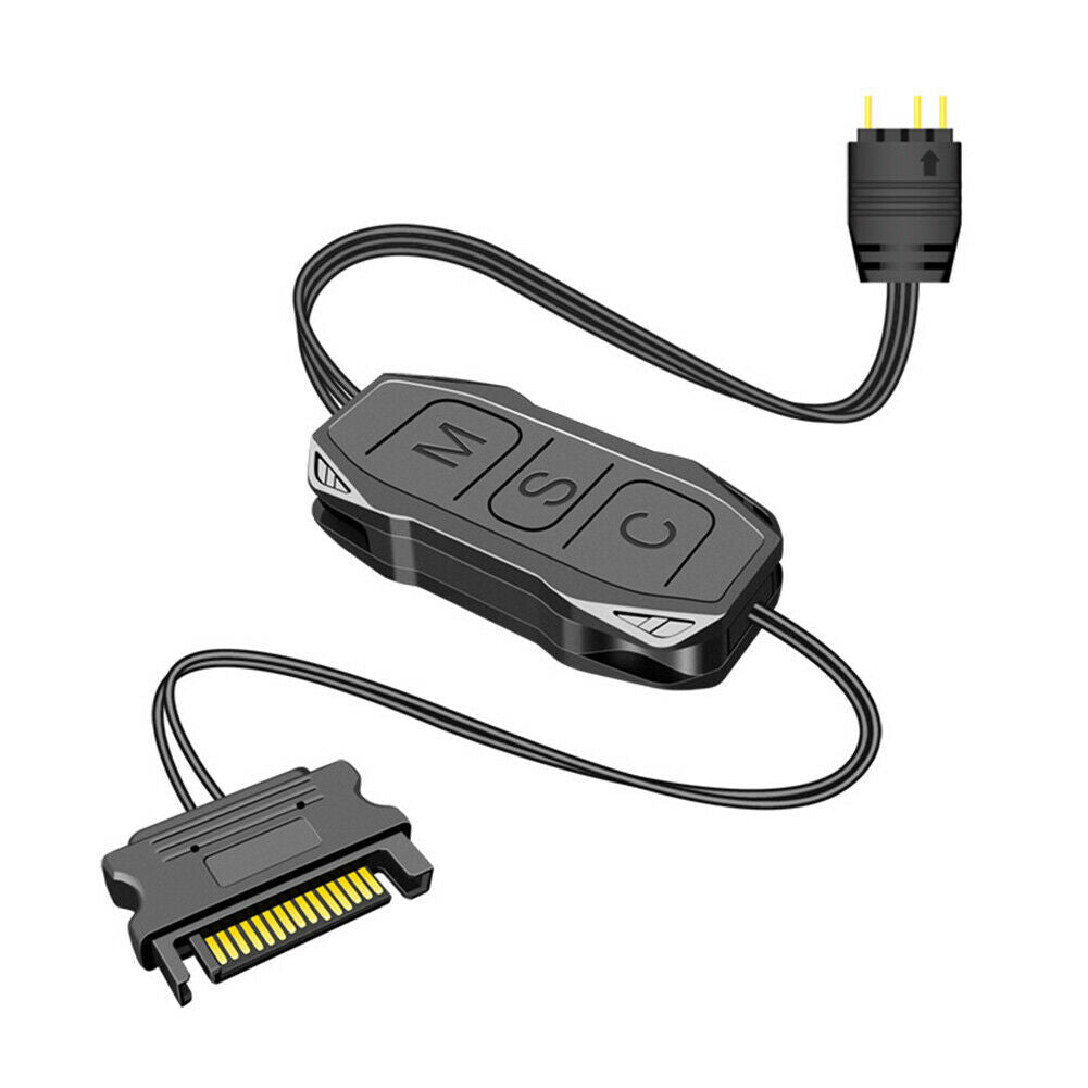 RGB Control HUB 5V 3 Pin to SATA AURA ARGB Adapter for Cooling Fan Light Strip