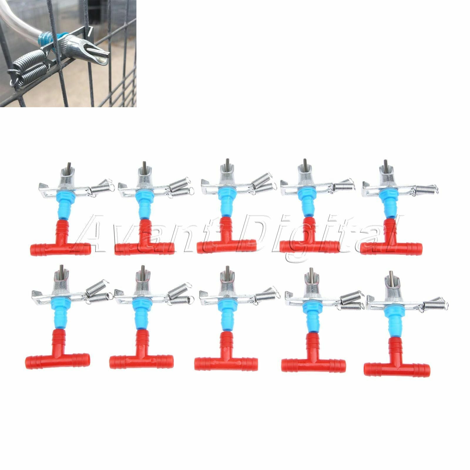 10×Rabbit Water Feeders Nipples Automatic for Rodents Bunny Rabbit Metal&Plastic