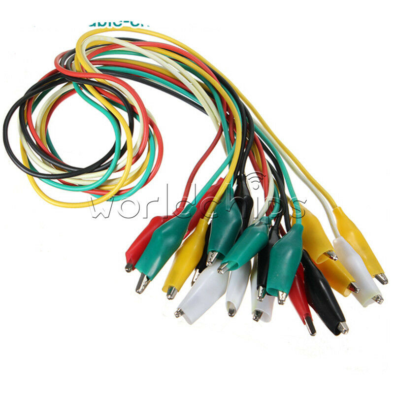 10PCS Crocodile Clips Cable Double-ended Alligator Jumper Test Leads Wire NEW