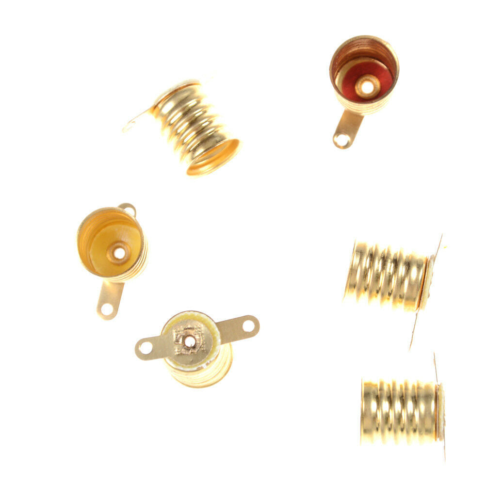 5pcs/set E10 Straight Copper Light Bulb Screw Base PCB Socket Lamp Holde.l8