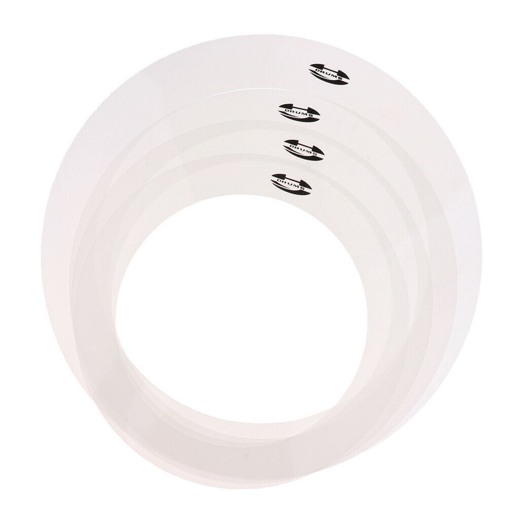 Pack of 4 Drum Dampening Tone Control Rings Percussion 10'' 12'' 14'' 16''