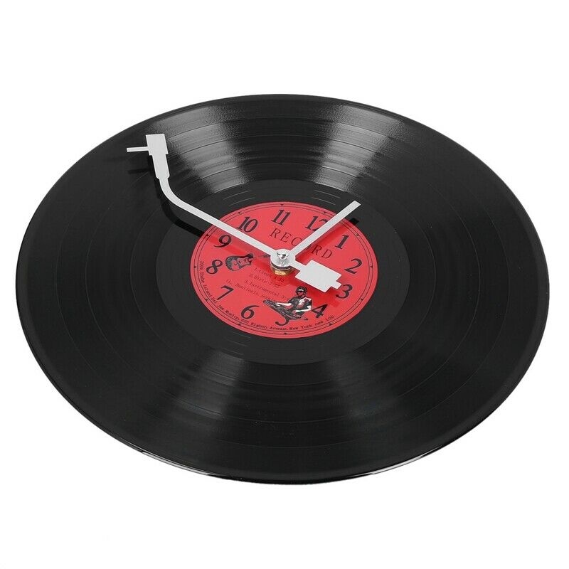 European Retro Nostalgic Ultra-Quiet Clock Vinyl Record Personality Wall ClockO7