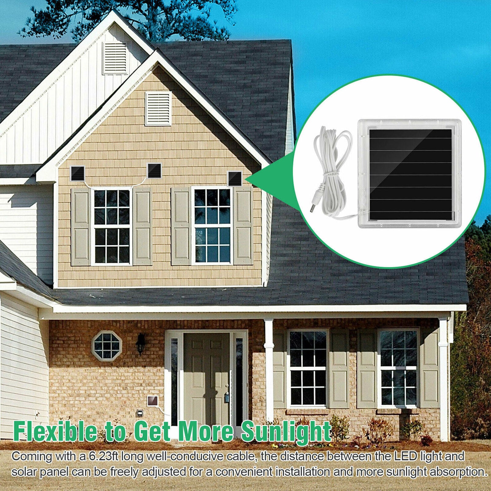Solar Powered LED Shed Light Wall Indoor Pull Lamp Corridor La Yard Garden