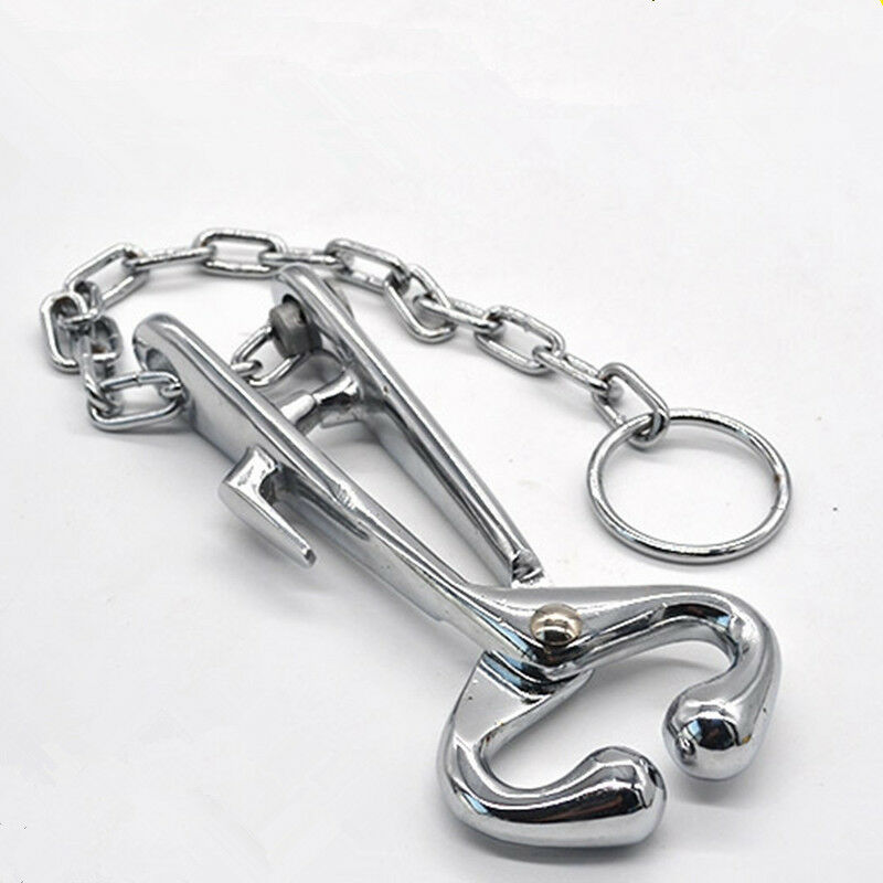 1pcs Cow Nose Clip Prick Cattle Punch Plier with Chain Pulling Tool Bull-holder