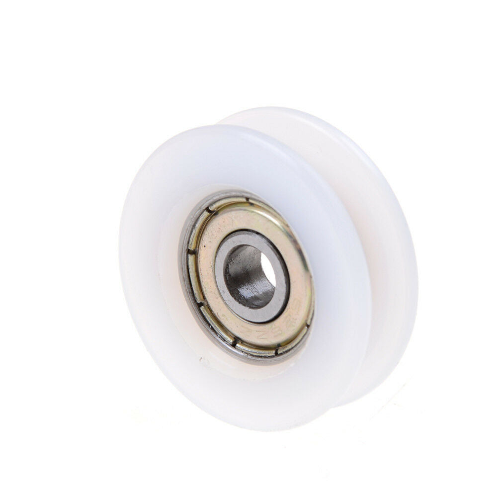 New 6*30*10mm U Groove Metal Shield Nylon Pulley Wheels Roller Ball Bearings LQ