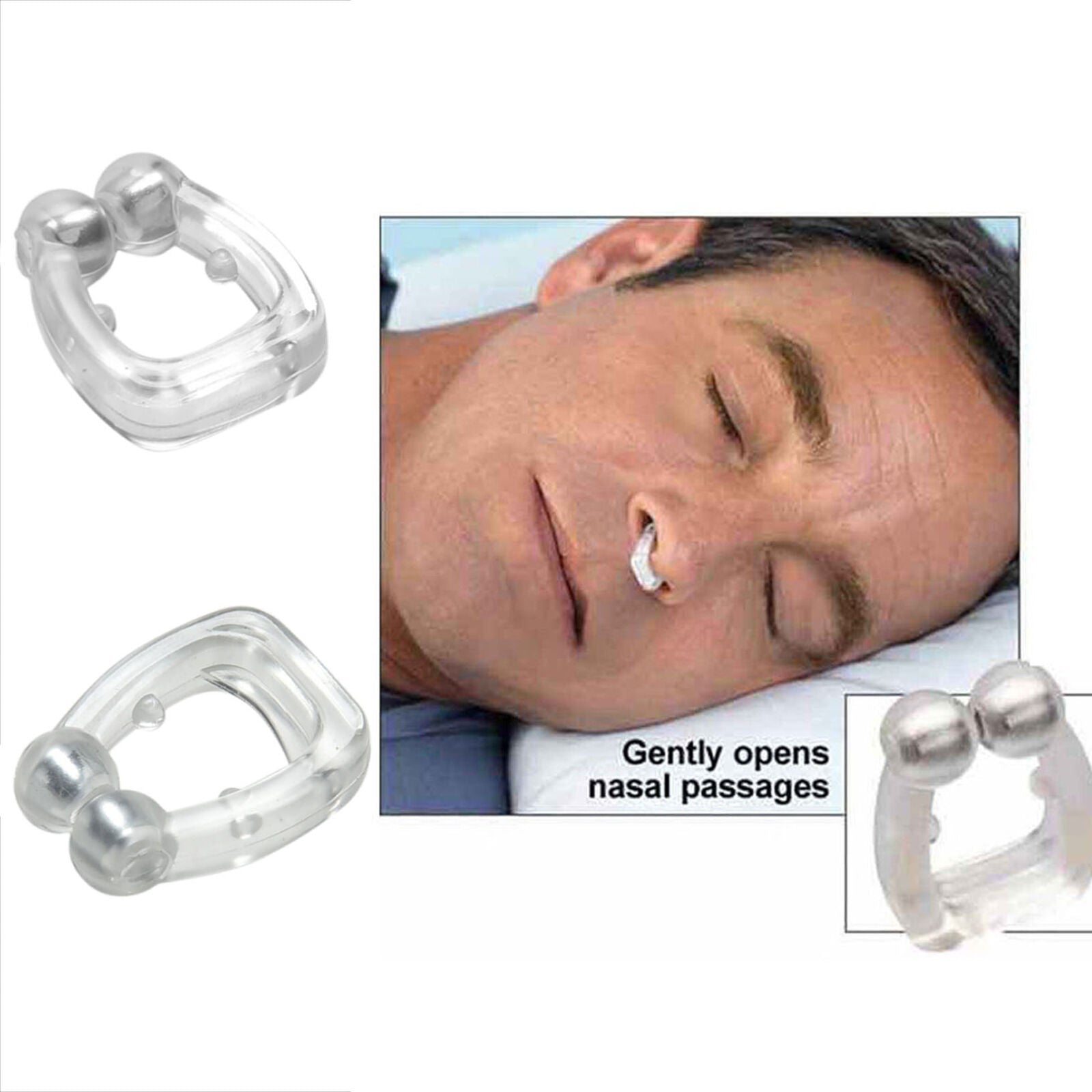 Stop Snoring Apnea Aid Device Night Tray Anti Snore Sleep Silicon Nose Clip