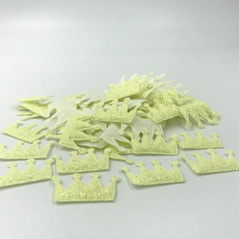 100pcs Sequins Crown Felt Appliques Cardmaking decoration Accessories 32mm