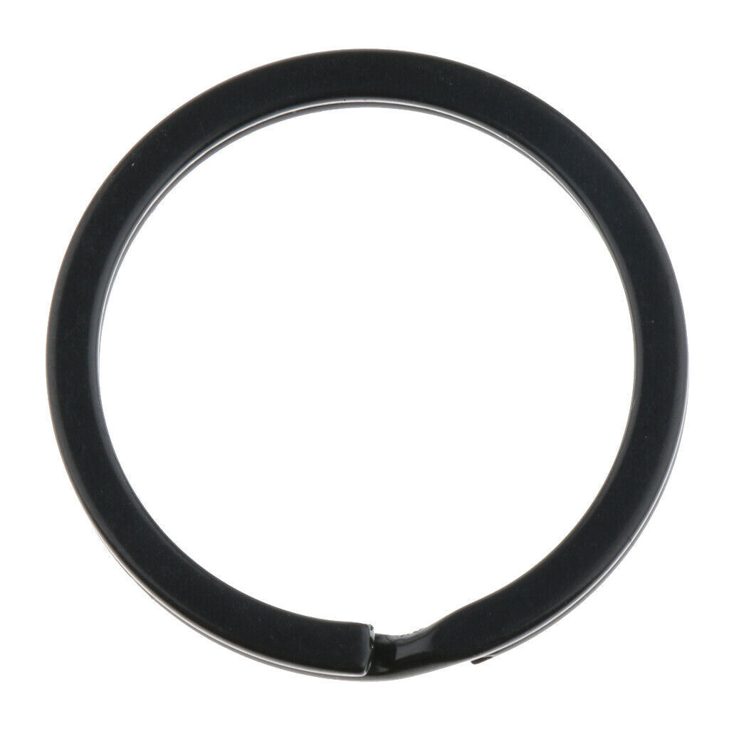 10Pcs Stainless Steel O Ring Sports Key Chain Buckle Holder Camping Black 30mm