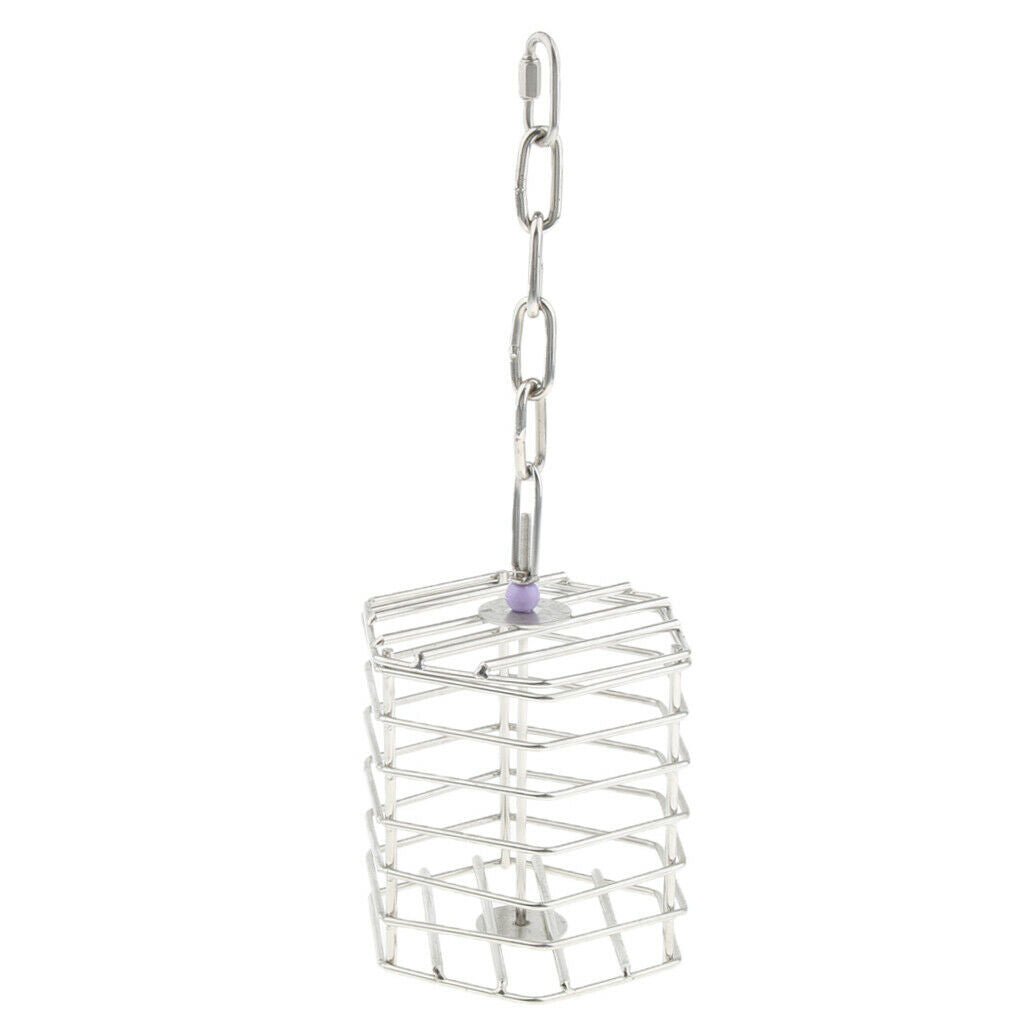 Parrot Stainless Steel Feeding Box Fruits Nuts Basket Pet Bird Foraging Feeder