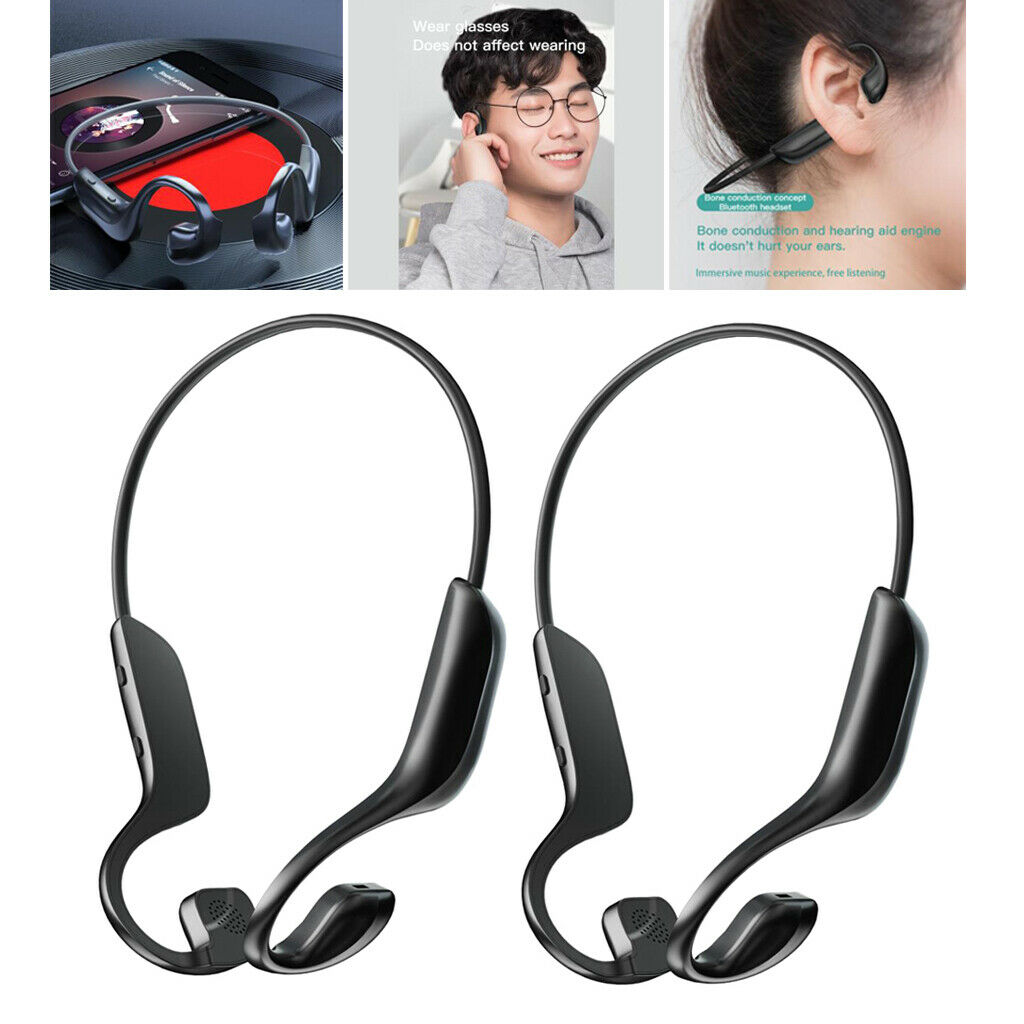 2x Open-Ear Bone Conduction Headphones Sport Music Stereo Running Earphones