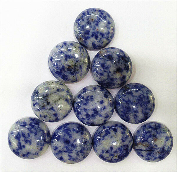 10Pcs 20mm Wholesale Natural Blue Sodalite Round Cab Cabochon DIY Jewelry HH7146