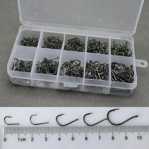 10 Different Size Circle Fishing Fish Hook Set With Box Stainless Steel 500pcs