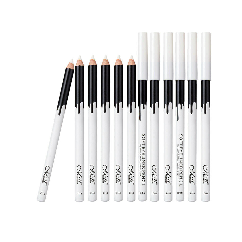 12 Packs Waterproof Long Lasting Professional Smooth Eyeliner Pencil Pen