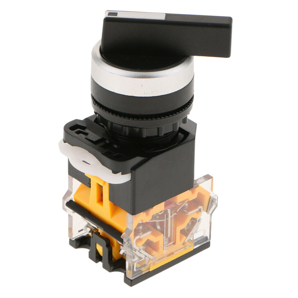1x Rotary Selector 1NO 1NC Rotary Selector Maintained 2 Positions Selector 22 Mm