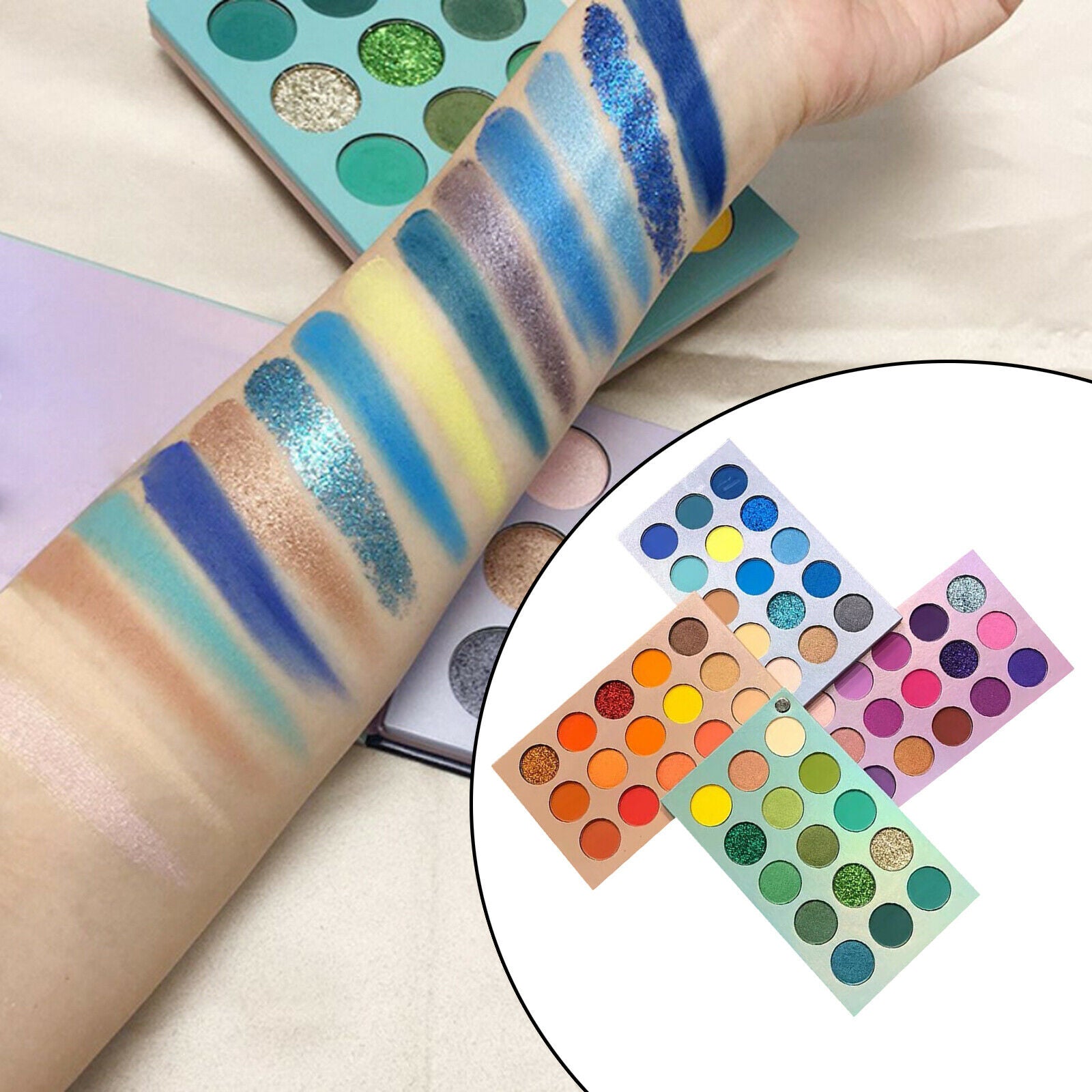 Eyeshadow Palette, 60 Color Professional Color Board, Shimmers Highlighter, for