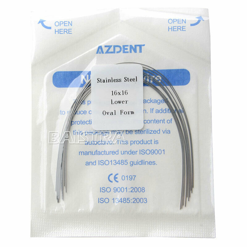 30 X AZDENT Dental Orthodonic Stainless Steel Arch Wire Rectangular 16X16 Lower