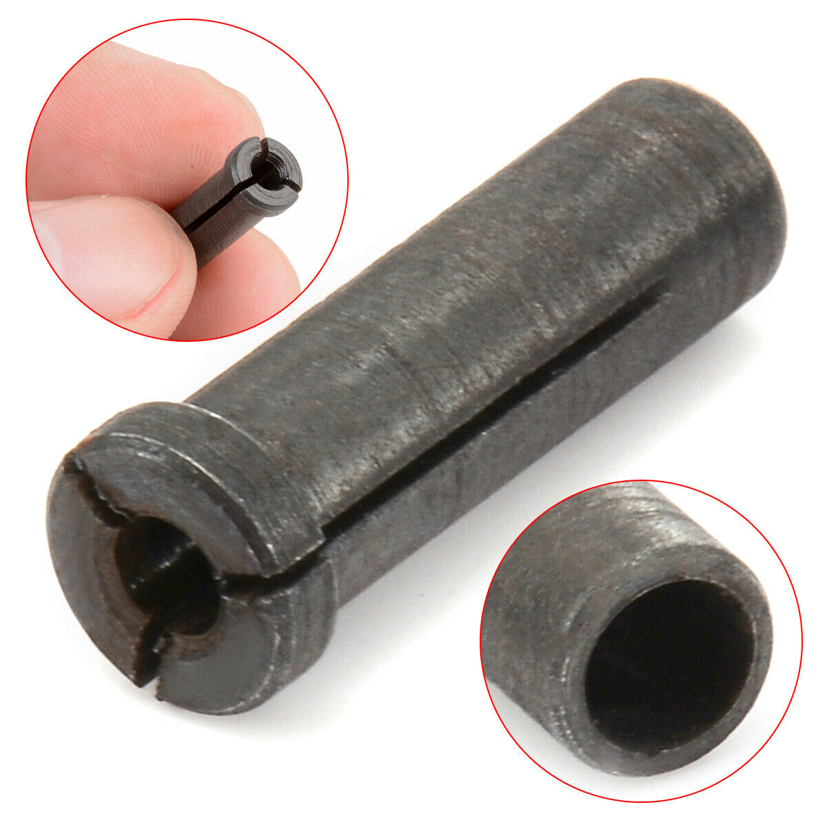 3pcs 1/4" to 1/8" Black Reducer Adapter Chuck Collet For Die Grinder Tool 20mm
