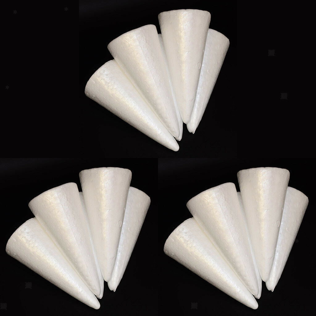 15pcs Cone Christmas Tree Styrofoam Foam for Kids Craft Xmas Decorations