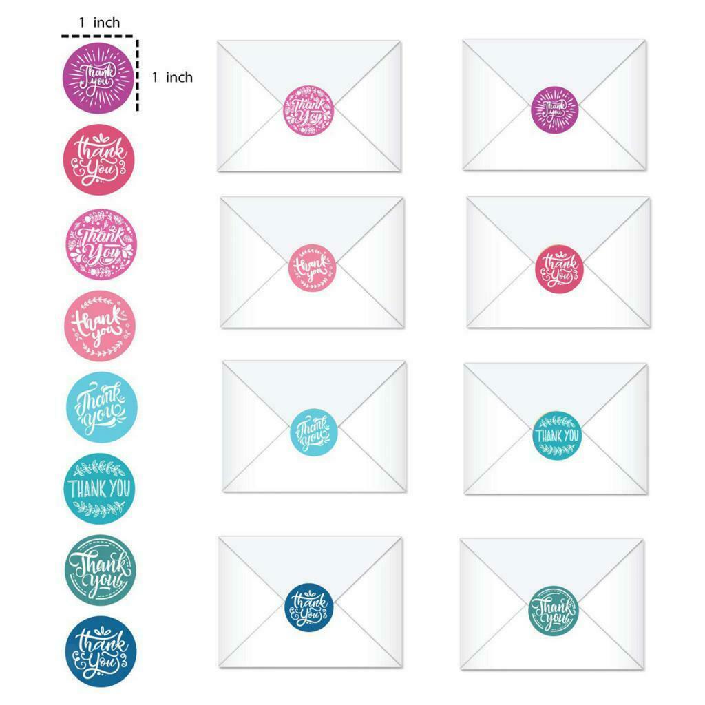 500x Thank You Sealing Stickers Floral Paper Labels DIY 1 inch Red