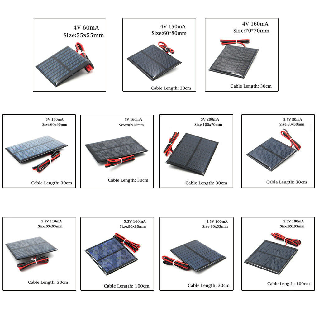 Portable Solar Panel Battery Charger for Car Boat Home A 4V 55x55mm