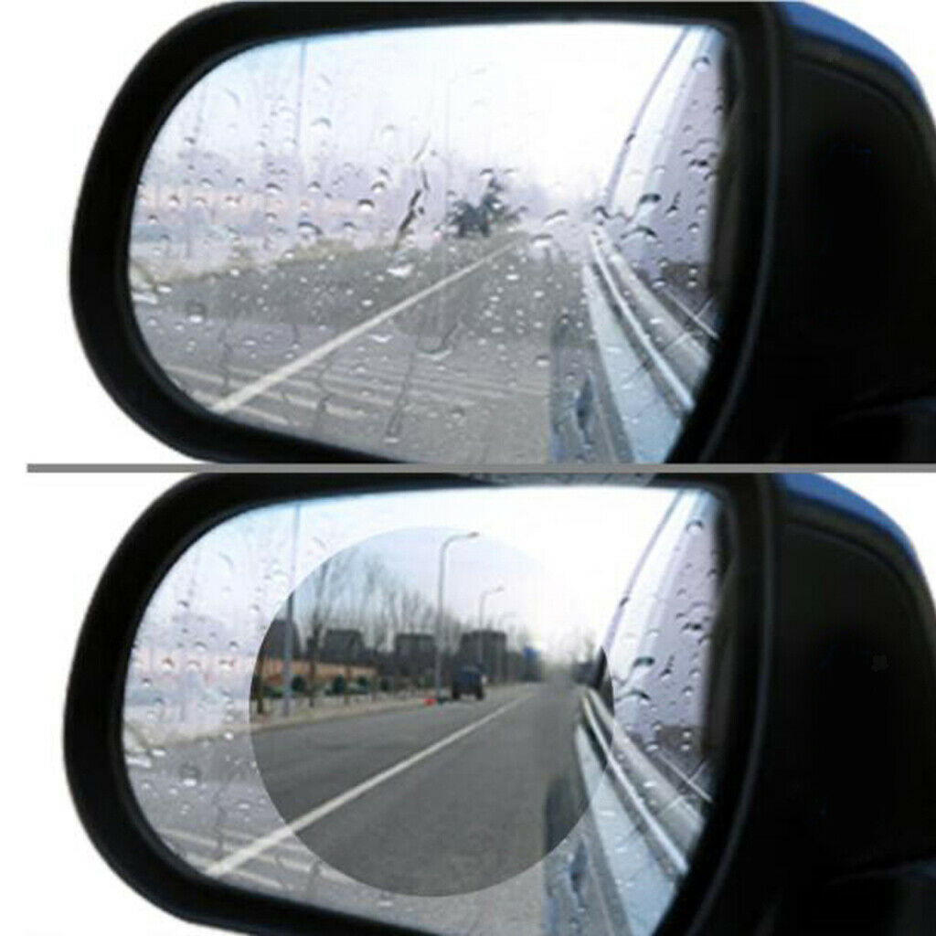 2PCS Oval Car Rearview Mirror Waterproof Anti Fog Rain Coating PET Film
