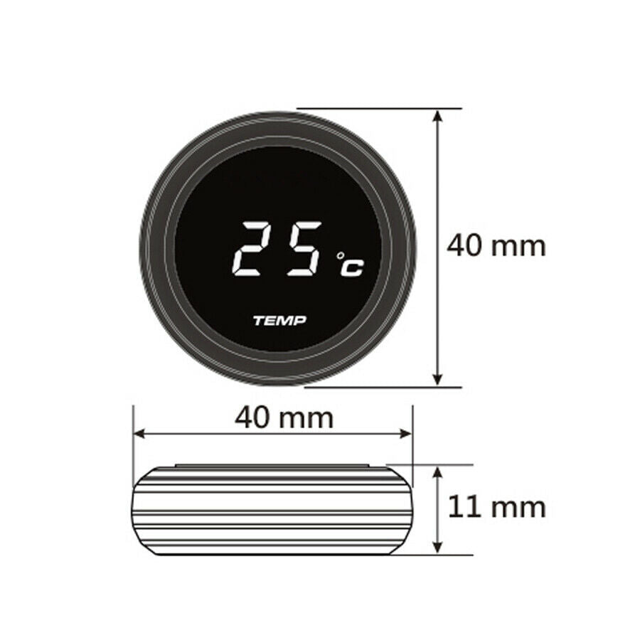 Water Temp Thermometer Motorcycle Digital Gauge Meter Red LED Display DC 12V