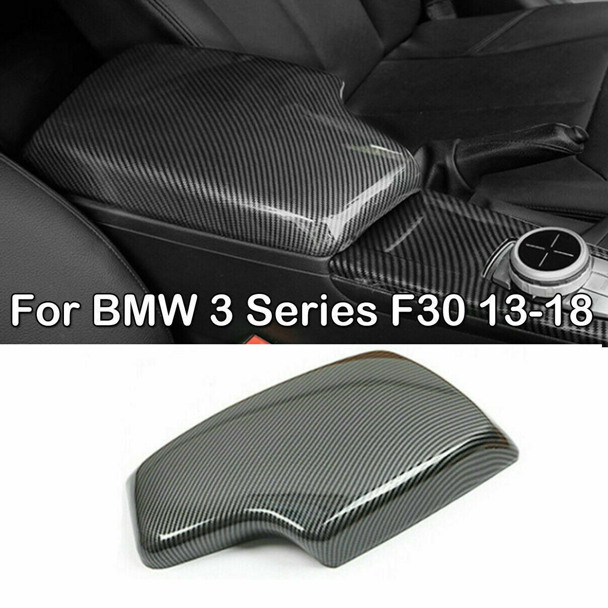 Carbon Fiber Color Armrest Box Console Trim Cover For BMW 4 Series F32 2014-20