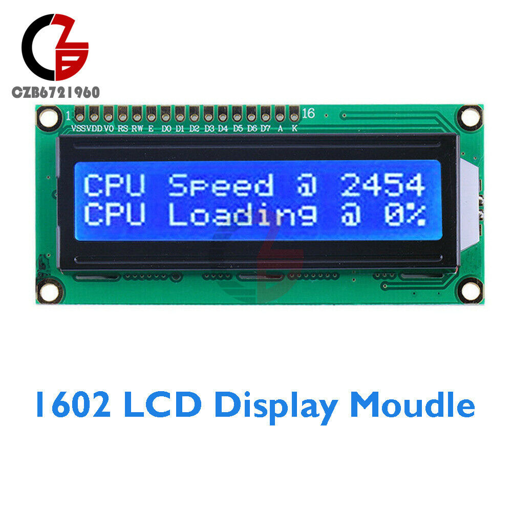 1602 LCD Display Module 16x2 Character Blue Backlight HD44780 Controller Arduino