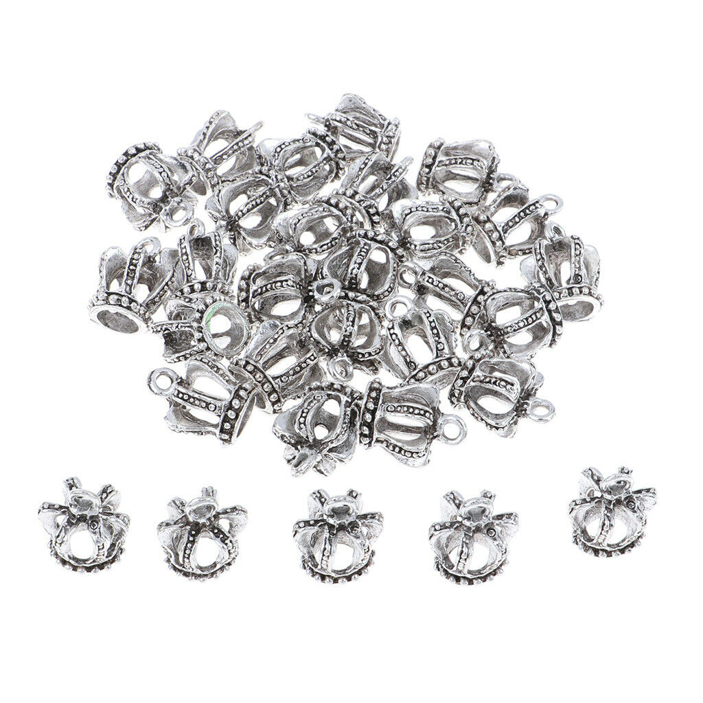 Pack of 90 Charms Crown Design Pendants Necklace Earrings Jewelry Finding