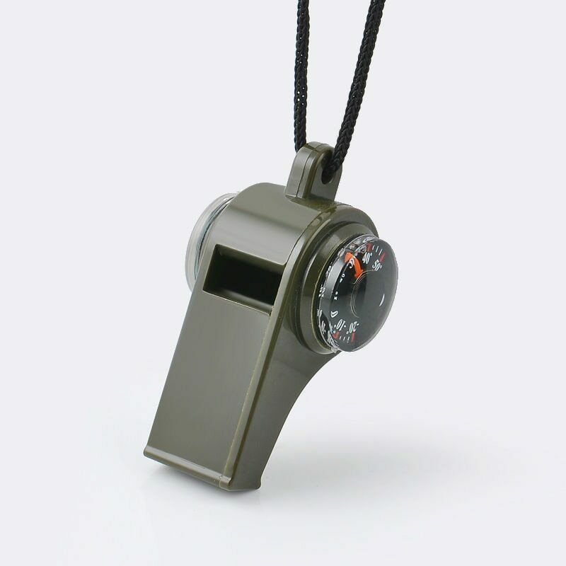 Whistle Compass Thermometer 3 In 1 Multi-Functional  Emergency Safety Tools