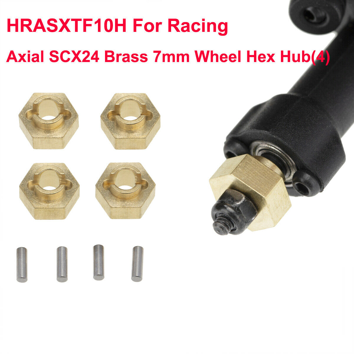 HRASXTF10H For Racing Axial SCX24 Brass 7mm Wheel Hex Hub(4) Car,TruckMotorcycle