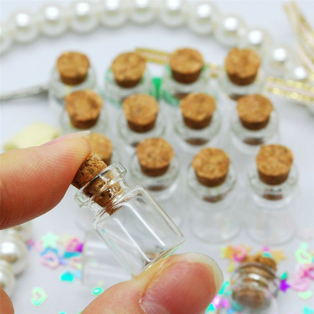 10pcs Mini Perfume Bottle Small Bottle Oil Container Necklace Accessory Simple
