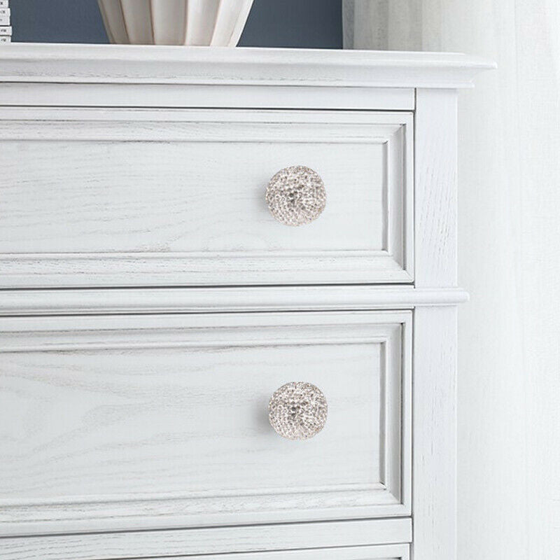 4x Blingbling Crystal Ball Glass Drawer Closet Cupboard Cabinet Pull Knob Handle