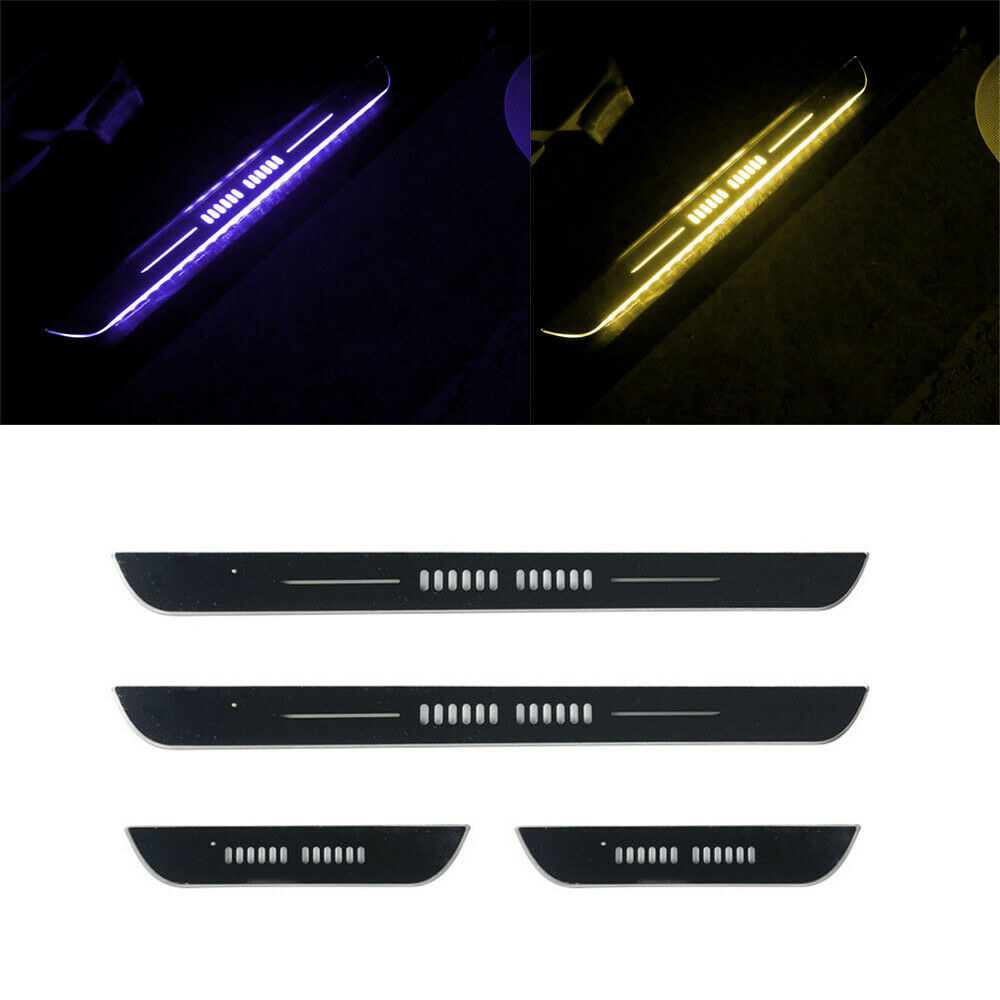 4Pcs Car Door LED RGB Flowing Pedal Lights Welcome Scuff Lamps Decorative Lights