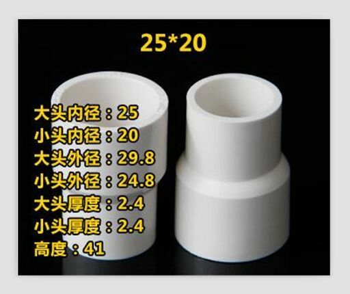 5pcs 25 x 20mm Slip x Slip White PVC Water Pipe Straight Connect Coupler