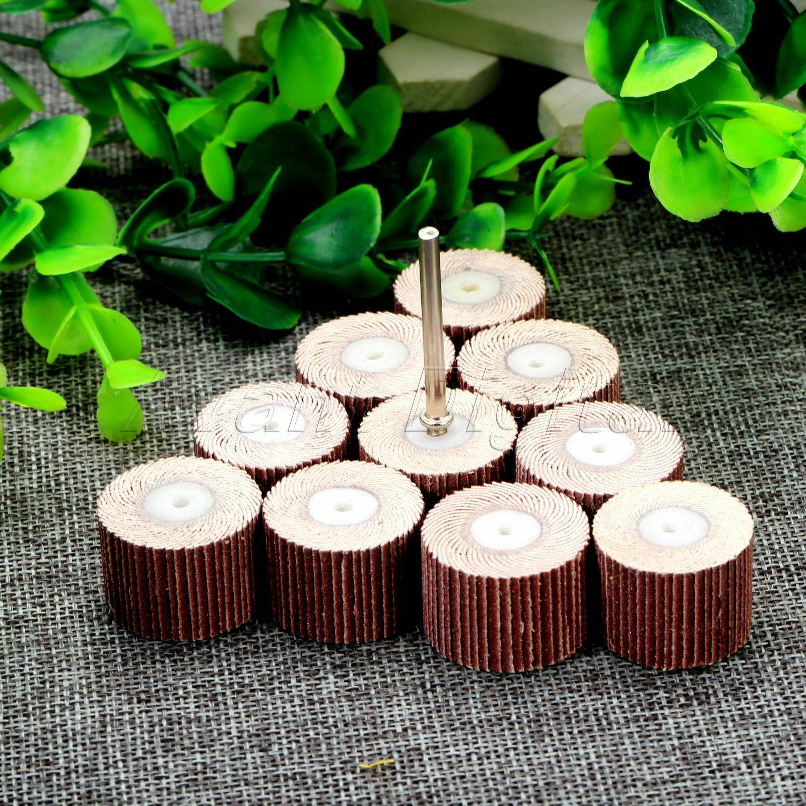 Rotary Tool 20mm Buffing Grinding 240Grit Sandpaper Flap Wheel Head & Mandrel