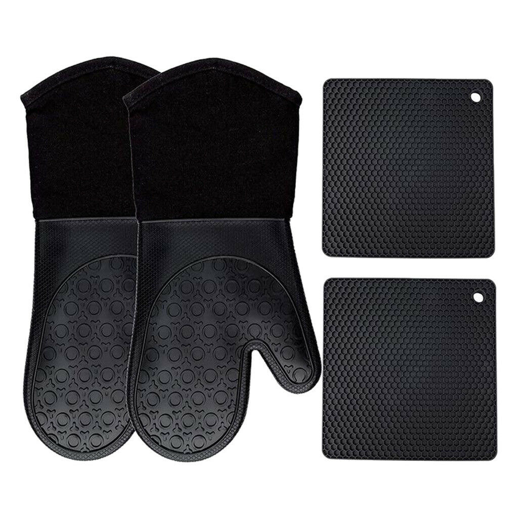 Kitchen Silicone Oven Mitts Waterproof Eco-friendly for kitchen Baking BBQ