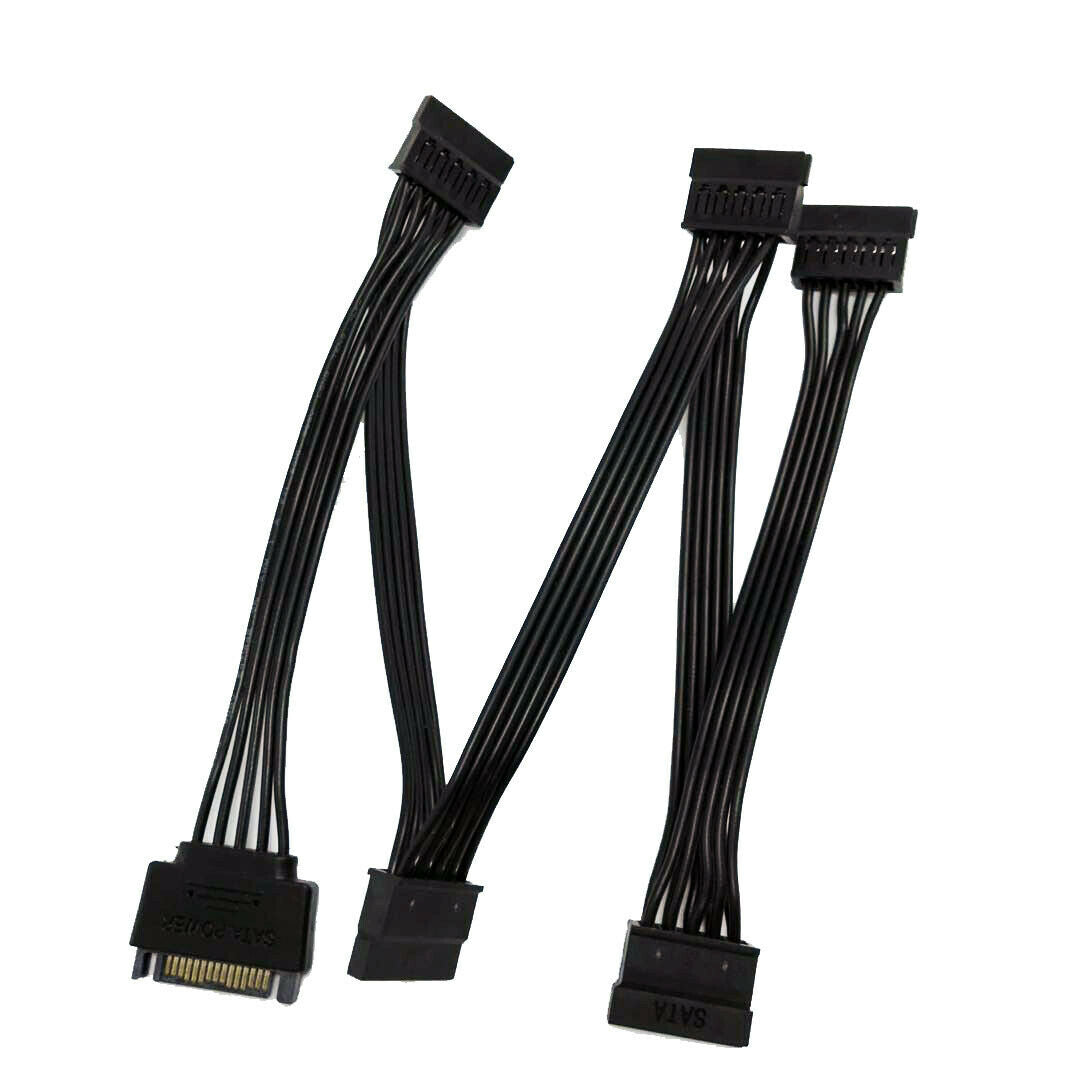 SATA Power 15 Pin 1 Male To 5 Female Splitter Hard Drive Adapter Cable HDD SSD