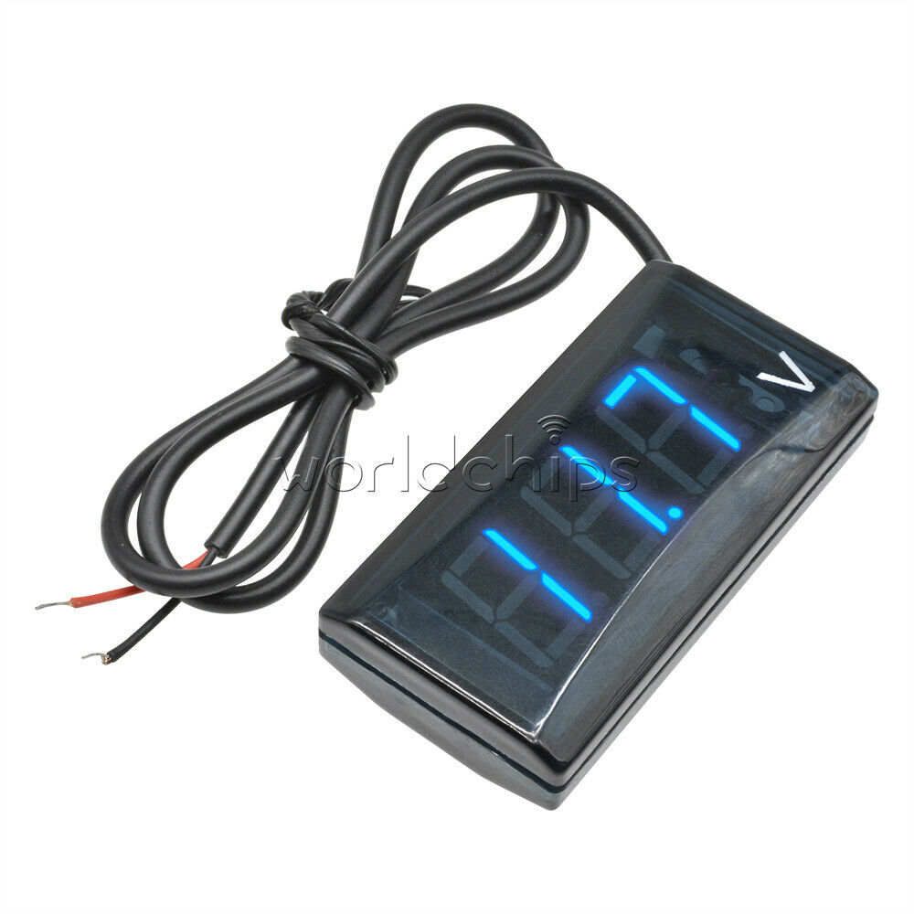 Blue Car Motocycle 12V Digital LED Display Voltmeter Voltage Gauge Panel Meter
