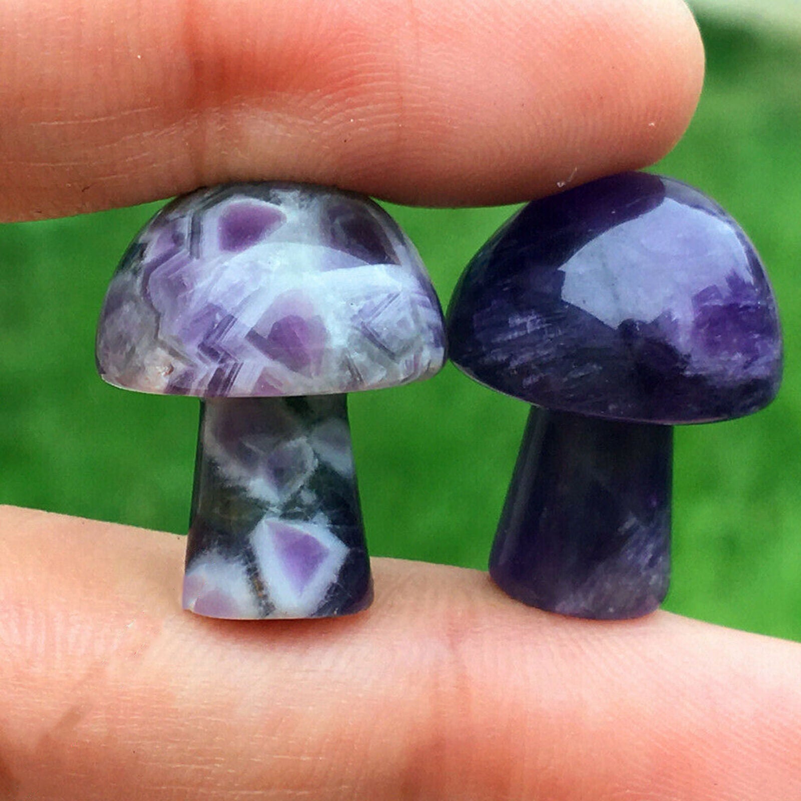 5pcs Amethyst mini mushroom Quartz Crystal carved reiki healing