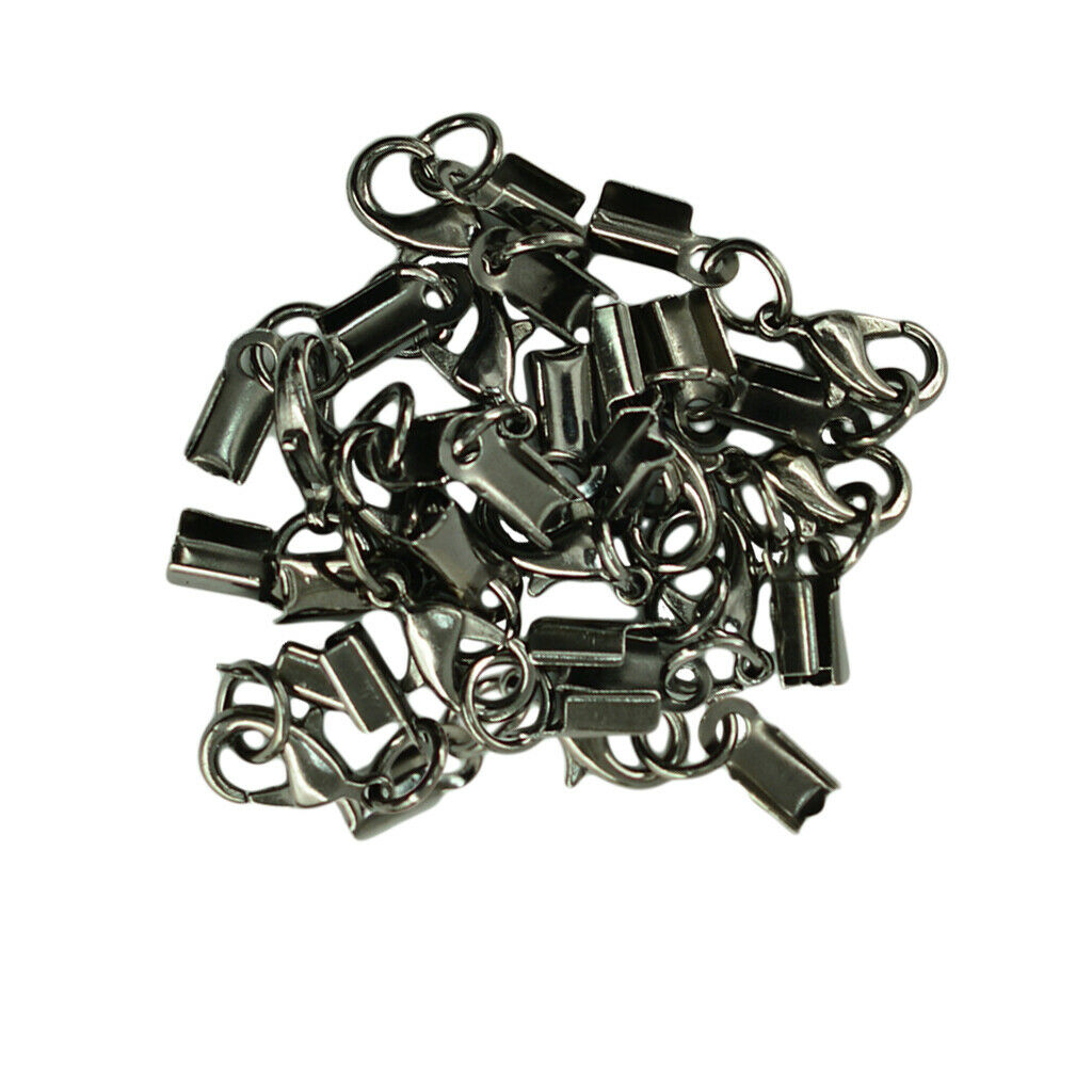 12Pcs Crimp Cord Charms Lobster Clasp for Bracelets Jewelry Findings Crafts