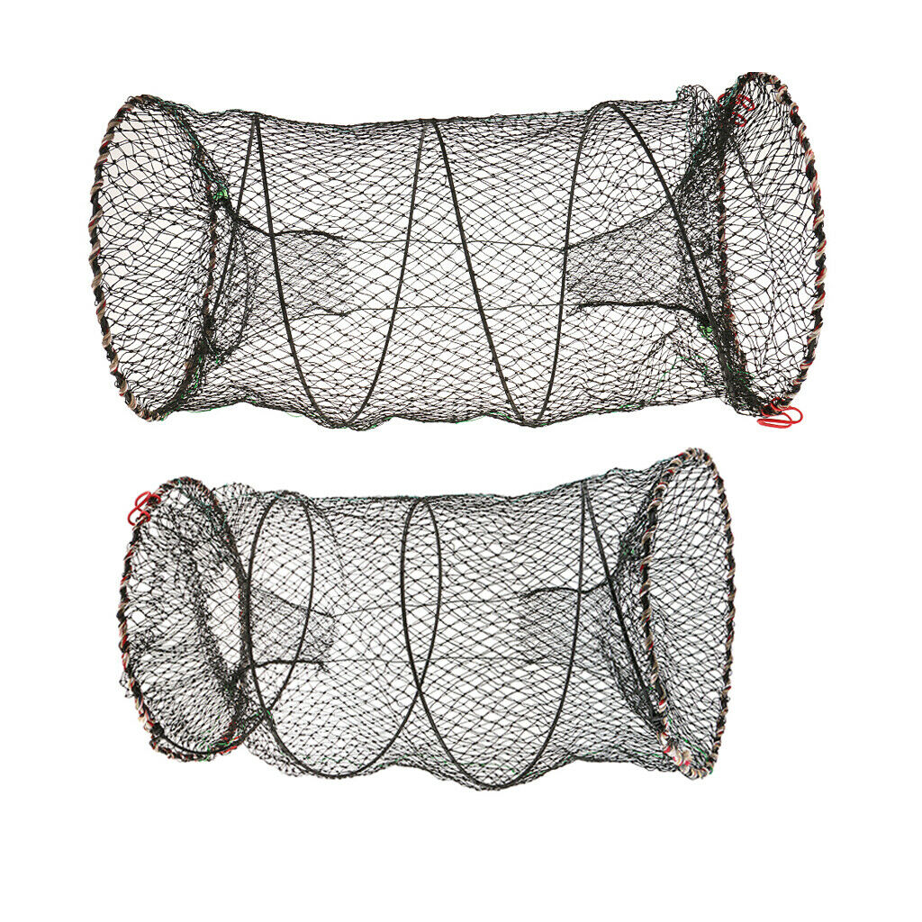 2 Pieces Fishing Net Crab Cage Fishing Bait Minnow Crawfish Crawdad Shrimp