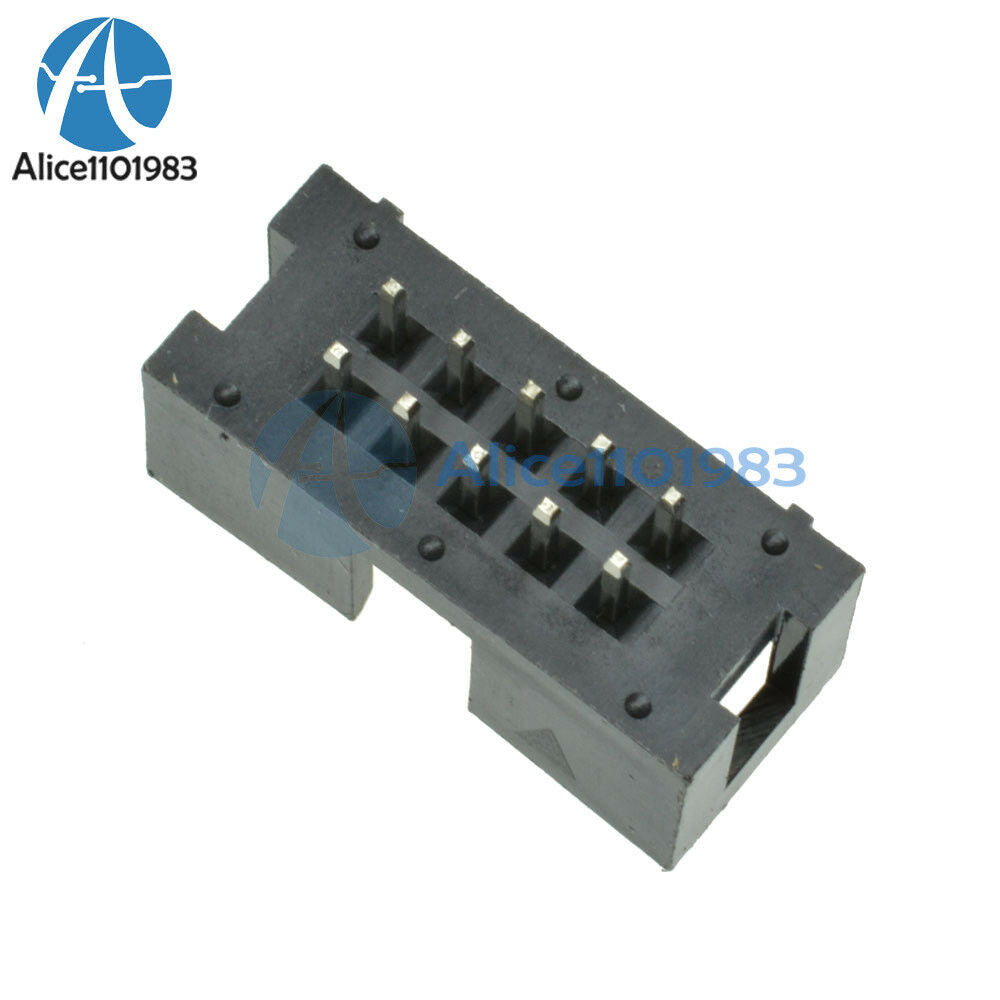 10PCS 2.54mm 10 Pin 2x5 Pin Double Row Straight Male Shrouded header IDC Socket