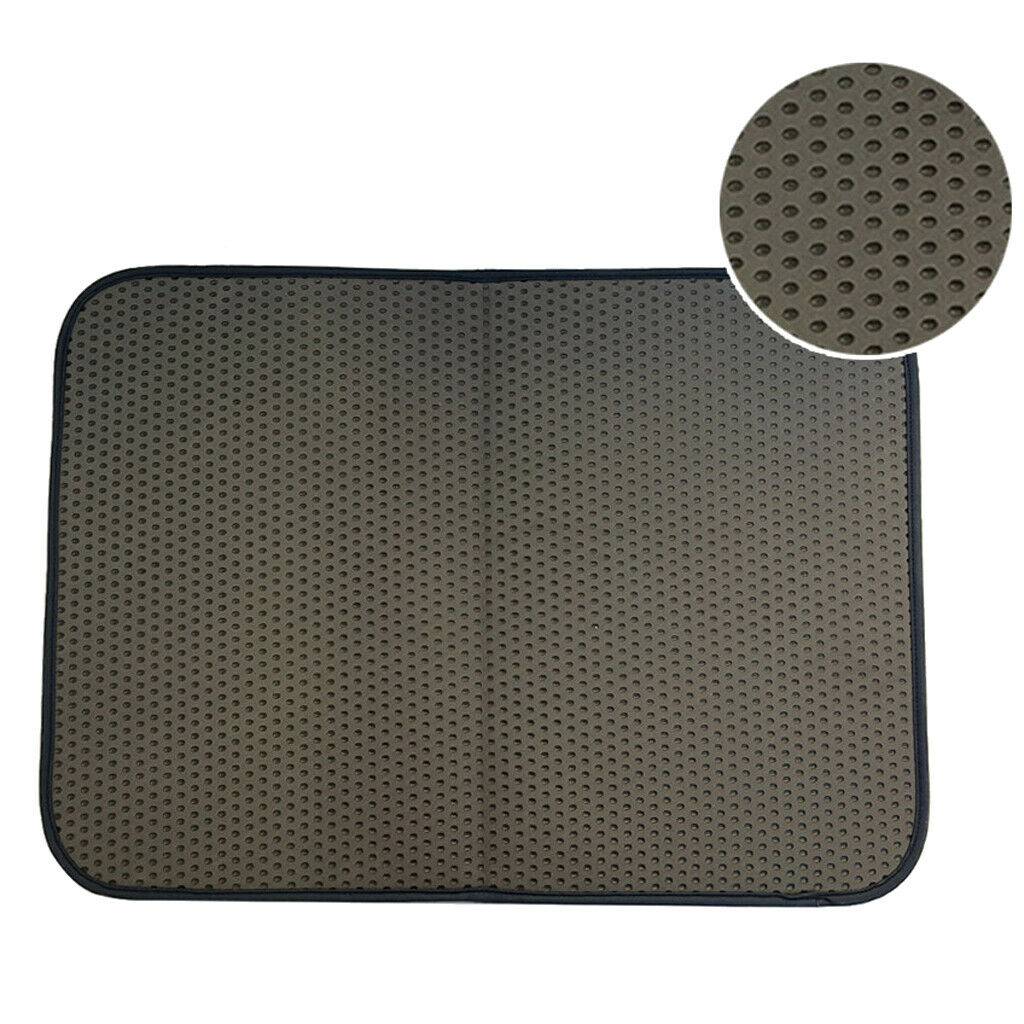 Waterproof Double-Layer Pet Cat Litter Tray Mat Kitty Mat Feeding Pad Black