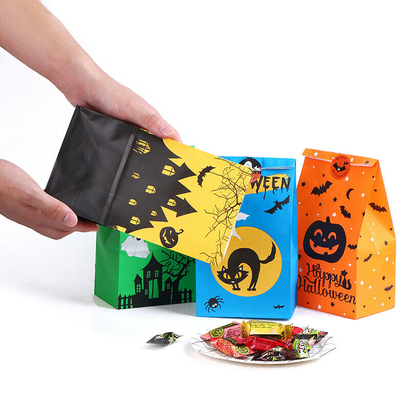 48 Pcs Halloween Paper Gift Trick or Treat Bags Party Favor Candy B RaJ FT