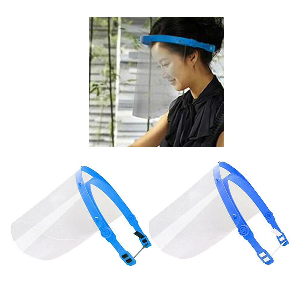 2Pcs Full Face Shield Cover Reusable Clear Protective Visor   Unisex